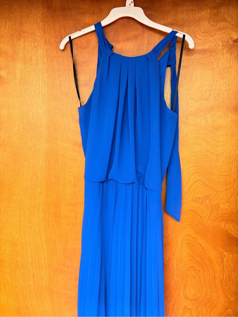 Cobalt Blue Pleated Maxi Dress